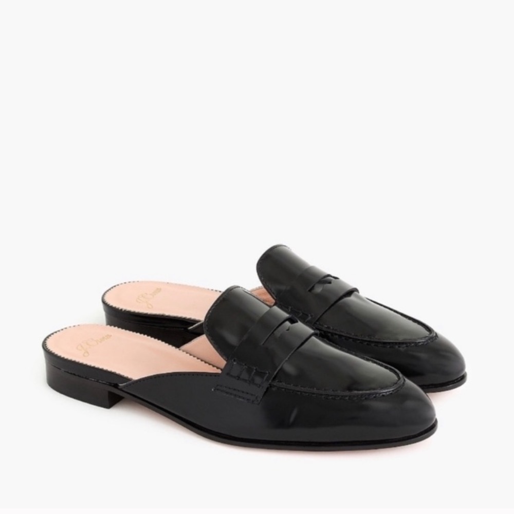 Gently used J. Crew classic loafer mules (black)